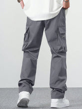 Fitwala™ Dark Grey Utility Cargo Pants – Multi-Pocket Korean Streetwear Style